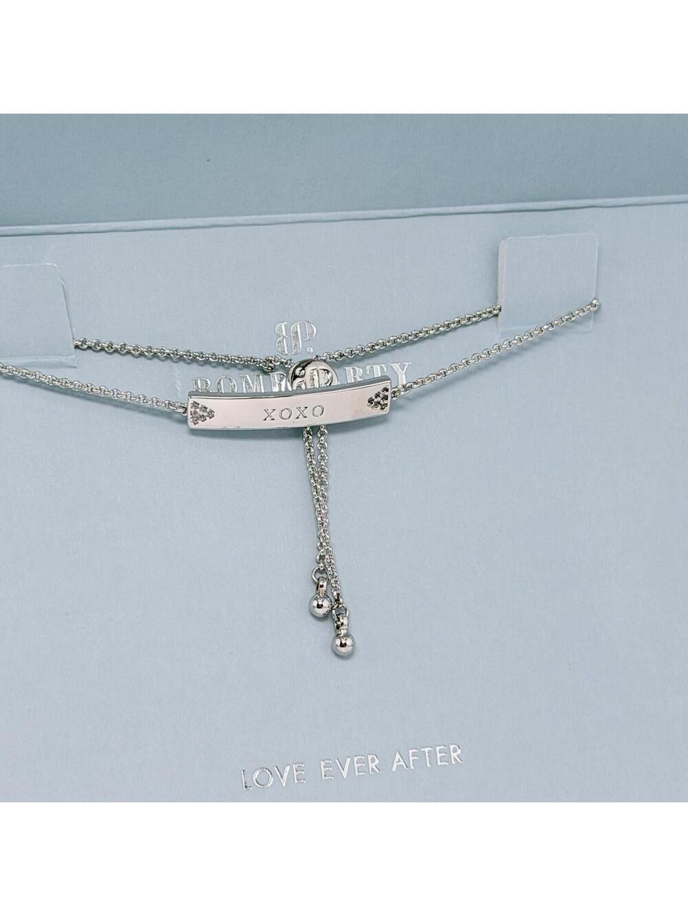 Bomb Party Love Ever After "The XOXO Bar Bracelet" Rhodium RBP3757 RETRO